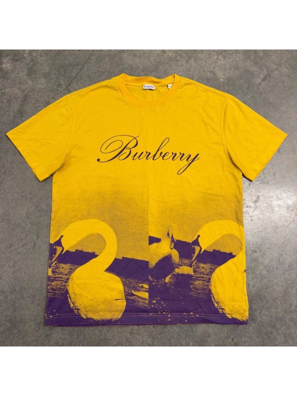 Burberry Yellow Swan Graphic T-Shirt Size L